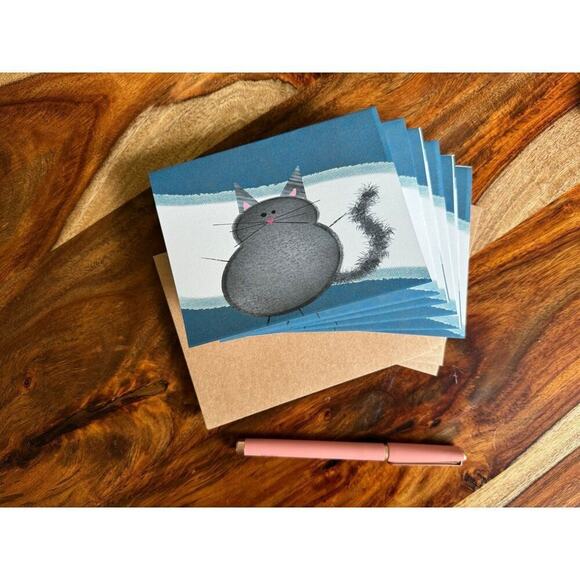 Greeting Cards for Cat Lover set of 6 w/envelopes Blank Cards NEW Custom Design - Picture 3 of 3
